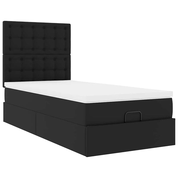 Ottoman Bett mit Matratze & LEDs 100x200 cm