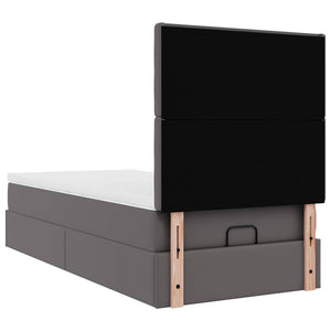 Ottoman Bett mit Matratze & LEDs Grau 100x200 cm