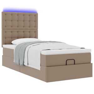 Ottoman Bett mit Matratze & LED 100x200 Kunstleder