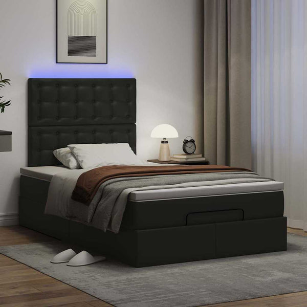 Ottoman Bett mit Matratze & LEDs 120x190 cm