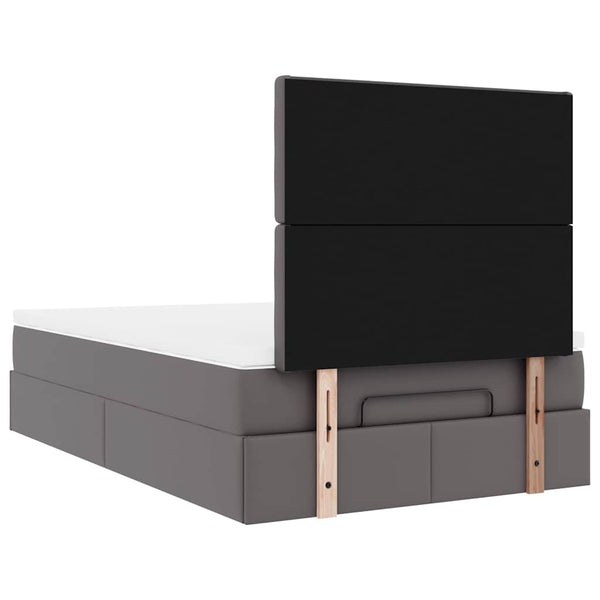 Ottoman Bett mit Matratze & LEDs Grau 120x190 cm
