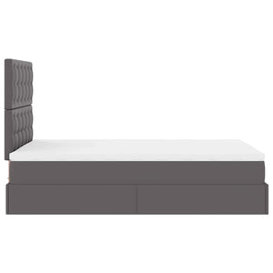 Ottoman Bett mit Matratze & LEDs Grau 120x190 cm