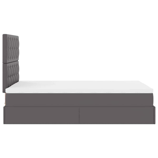 Ottoman Bett mit Matratze & LEDs Grau 120x190 cm