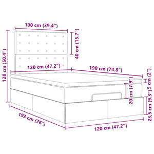 Ottoman Bett 120x190cm mit Matratze & LED