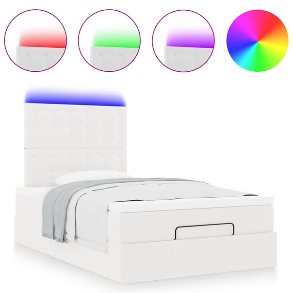 Ottoman Bett mit Matratze & LEDs 120x200 cm