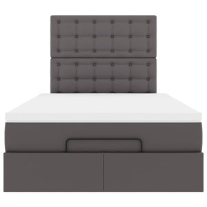Ottoman Bett mit Matratze & LEDs Grau 120x200 cm