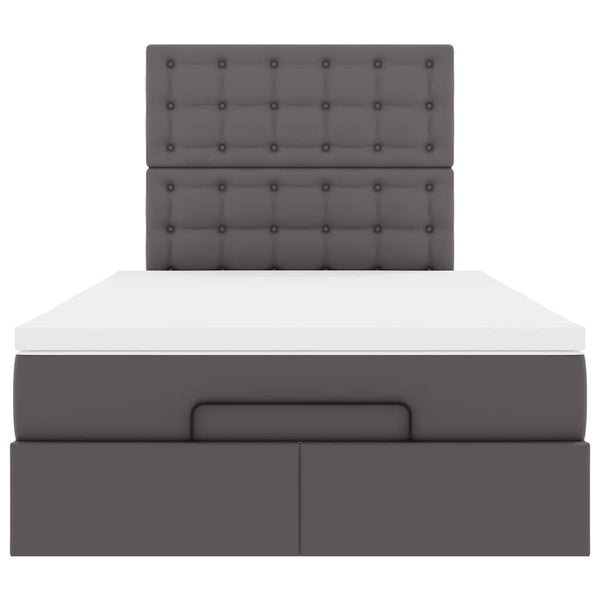Ottoman Bett mit Matratze & LEDs Grau 120x200 cm
