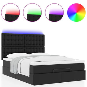 Ottoman Bett mit Matratze & LEDs 140x190 cm