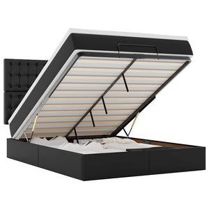 Ottoman Bett mit Matratze & LEDs 140x200 cm