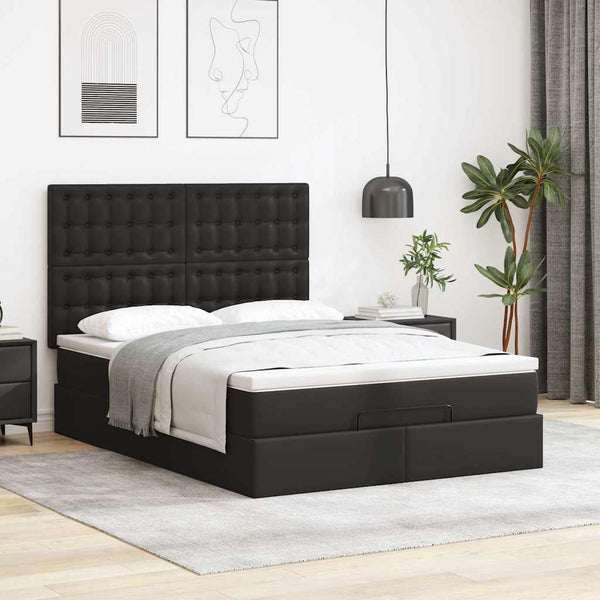 Ottoman Bett mit Matratze & LEDs 140x200 cm