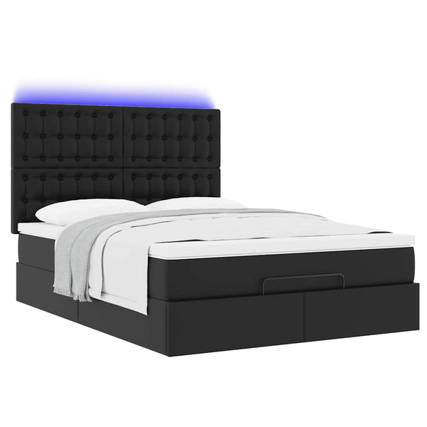 Ottoman Bett mit Matratze & LEDs 140x200 cm