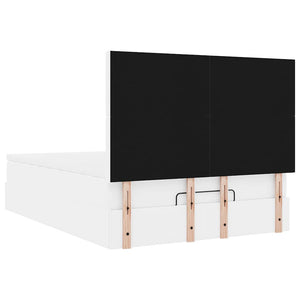 Ottoman Bett mit Matratze & LED Weiß 140x200 cm