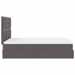 Ottoman Bett mit Matratze & LEDs Grau 140x200 cm