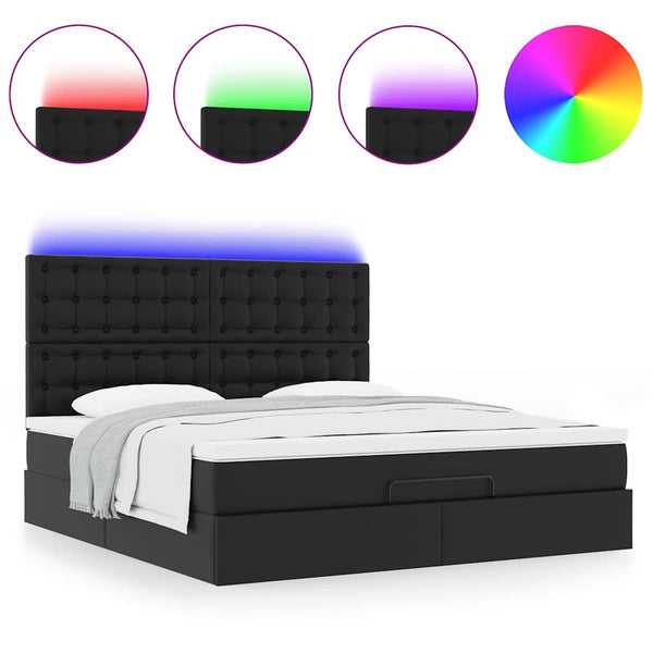 Ottoman Bett mit Matratze & LEDs 160x200 cm