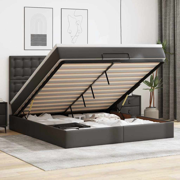 Ottoman Bett mit Matratze & LEDs 160x200 cm