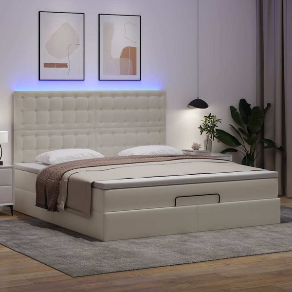 Ottoman Bett mit Matratze & LEDs 160x200 cm