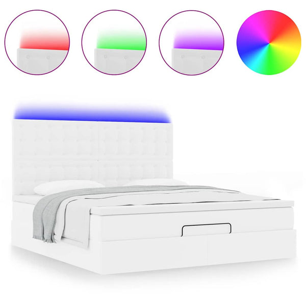 Ottoman Bett mit Matratze & LEDs 160x200 cm