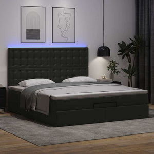 Ottoman Bett mit Matratze & LEDs 180x200 cm