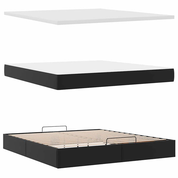 Ottoman Bett mit Matratze & LEDs 180x200 cm