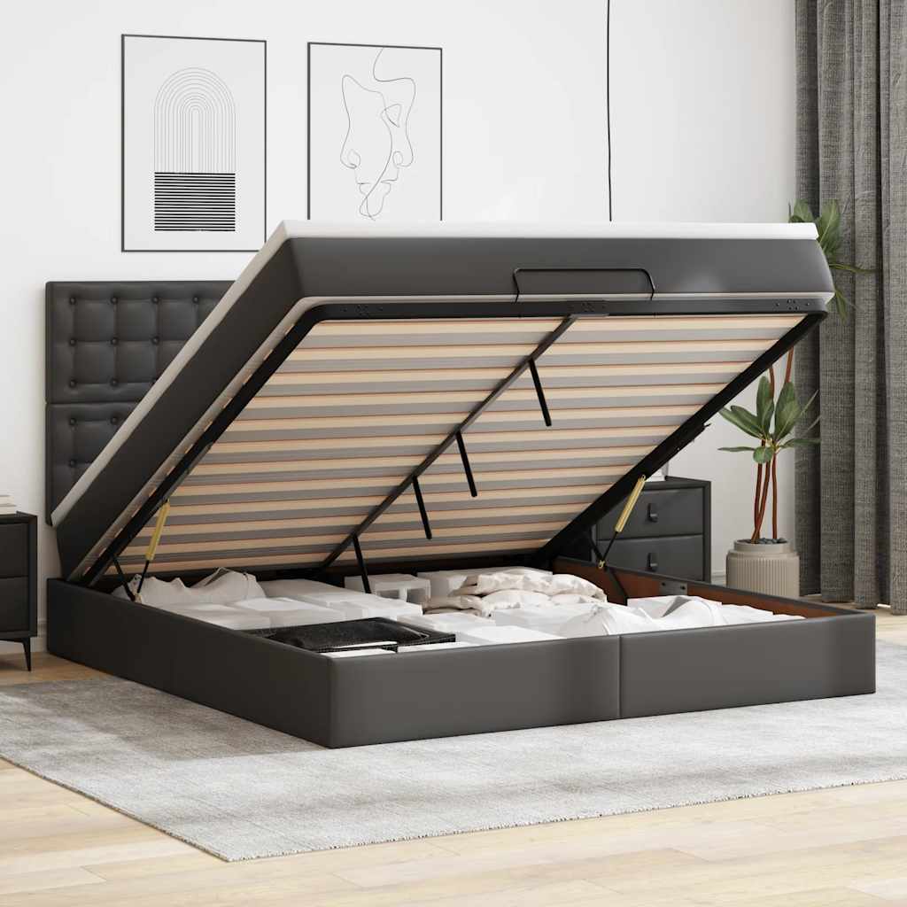 Ottoman Bett mit Matratze & LEDs 180x200 cm