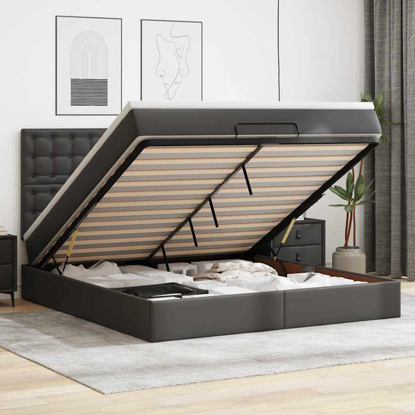 Ottoman Bett mit Matratze & LEDs 180x200 cm