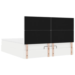 Ottoman Bett mit Matratze & LED Weiß 180x200 cm