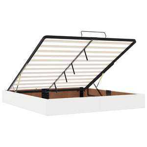 Ottoman Bett mit Matratze & LED Weiß 180x200 cm