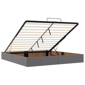 Ottoman Bett mit Matratze & LEDs Grau 180x200 cm
