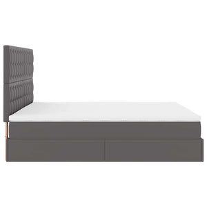 Ottoman Bett mit Matratze & LEDs Grau 180x200 cm