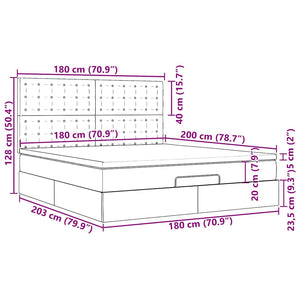 Ottoman Bett 180x200cm mit Matratze & LED