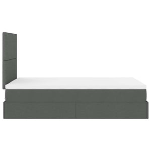Ottoman Bett mit Matratze & LEDs 120x190 cm Dunkelgrau