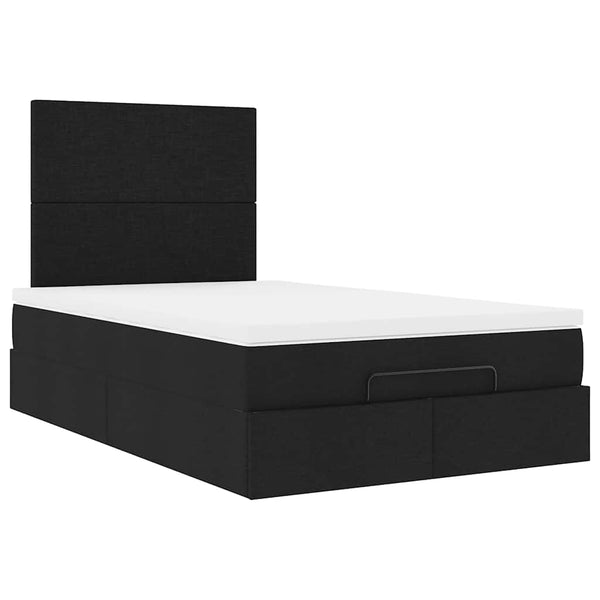 Ottoman Bett mit Matratze & LEDs 120x190 cm Schwarz