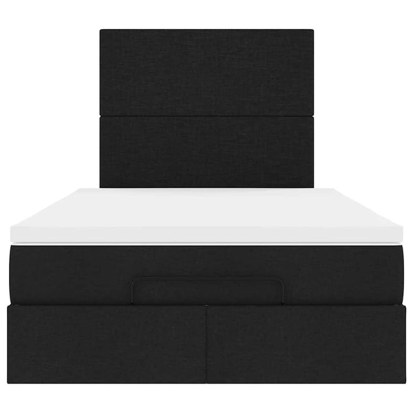 Ottoman Bett mit Matratze & LEDs 120x190 cm Schwarz