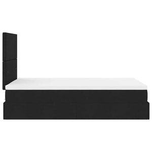 Ottoman Bett mit Matratze & LEDs 120x190 cm Schwarz