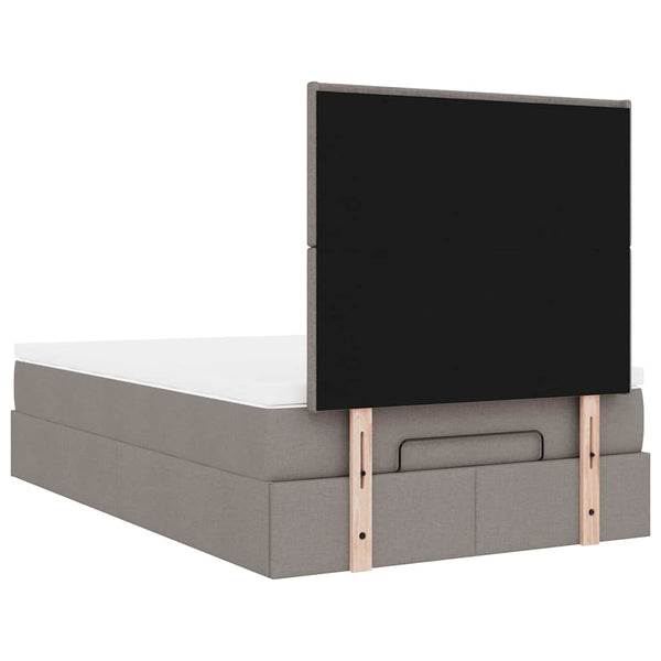 Ottoman Bett mit Matratze & LEDs Taupe 120x190