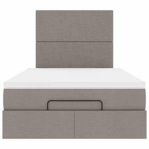 Ottoman Bett mit Matratze & LEDs Taupe 120x190