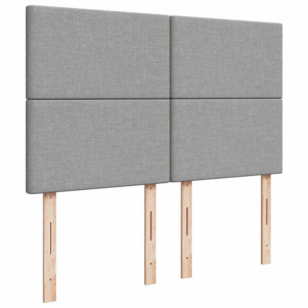 Ottoman Bett mit Matratze & LEDs 140x190 cm Hellgrau