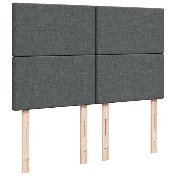 Ottoman Bett mit Matratze & LEDs Dunkelgrau 140x190 cm