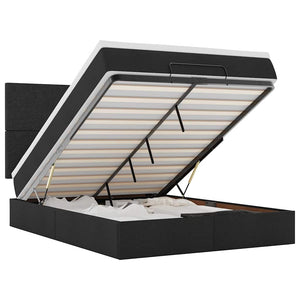 Ottoman Bett mit Matratze & LEDs 140x190 cm