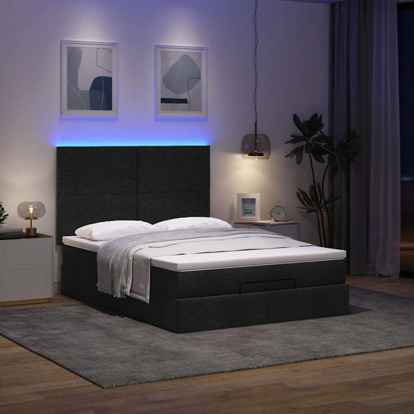 Ottoman Bett mit Matratze & LEDs 140x190 cm
