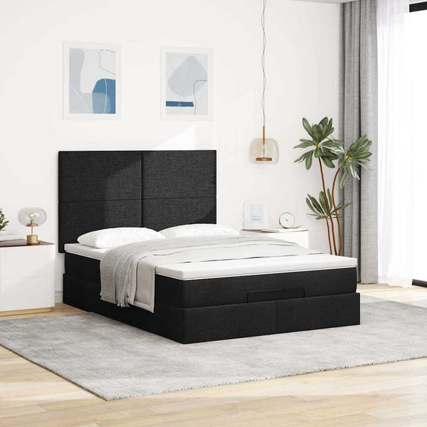 Ottoman Bett mit Matratze & LEDs 140x190 cm