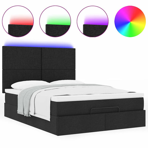 Ottoman Bett mit Matratze & LEDs 140x190 cm