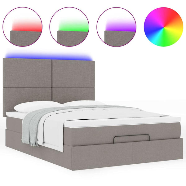 Ottoman Bett mit Matratze & LEDs 140x190 cm