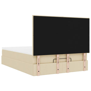 Ottoman Bett mit Matratze & LEDs Creme 140x190 cm