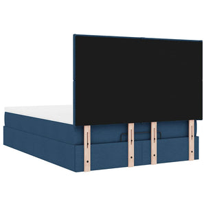 Ottoman Bett mit Matratze & LEDs Blau 140x190 cm