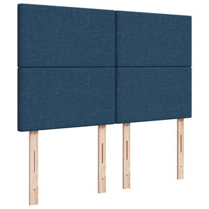 Ottoman Bett mit Matratze & LEDs Blau 140x190 cm