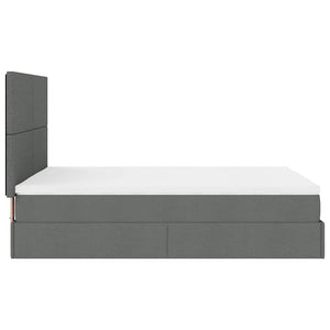 Ottoman Bett mit Matratze & LEDs Dunkelgrau 140x200 cm