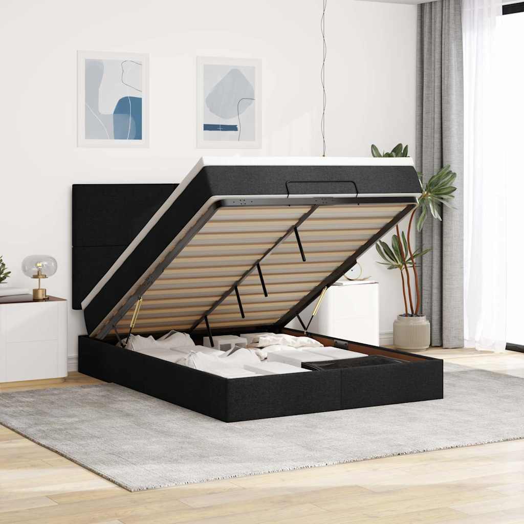 Ottoman Bett mit Matratze & LEDs 140x200 cm