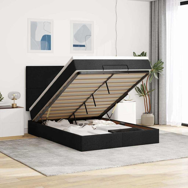 Ottoman Bett mit Matratze & LEDs 140x200 cm