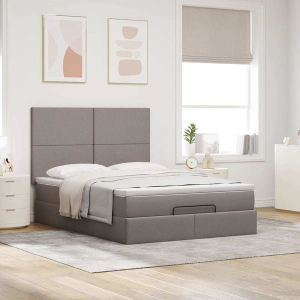 Ottoman Bett mit Matratze & LEDs 140x200 cm